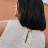 R: EZE linen peplum top (Size: S/M; Color: Beige)