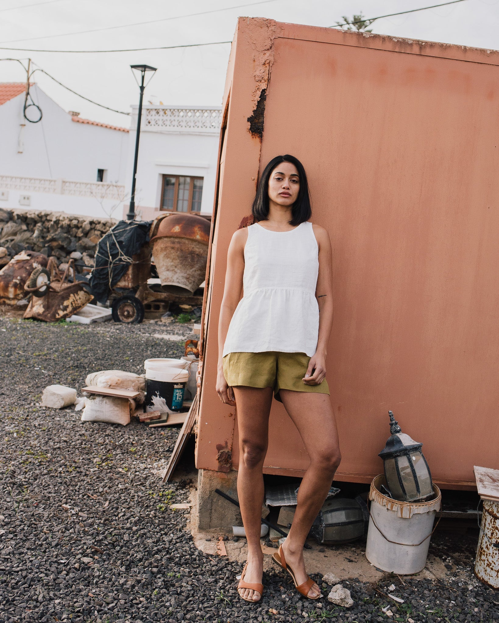 EZE linen peplum top - notperfectlinen