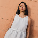 R: EZE linen peplum top (Size: S/M; Color: Beige)