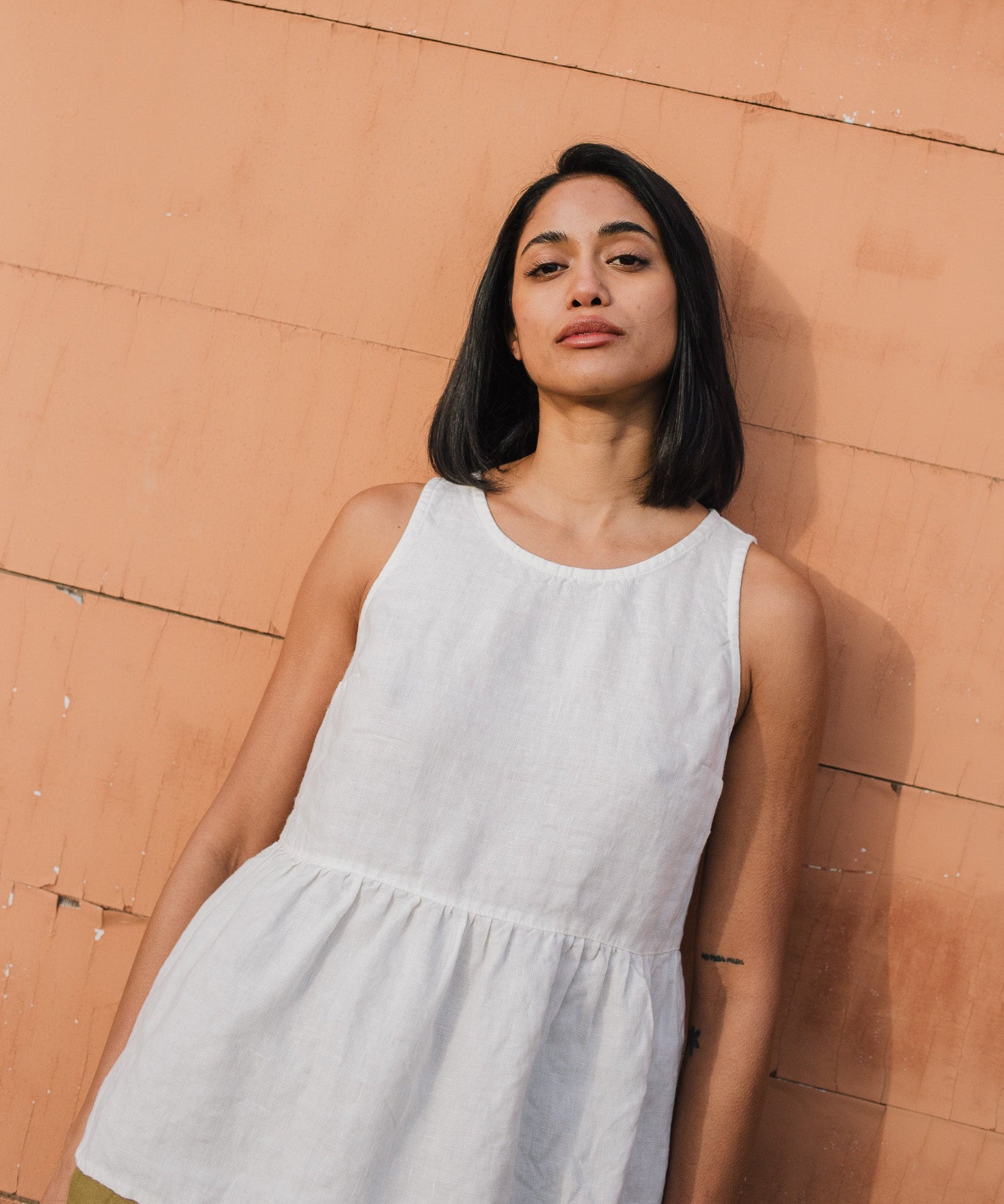 EZE linen peplum top - notperfectlinen