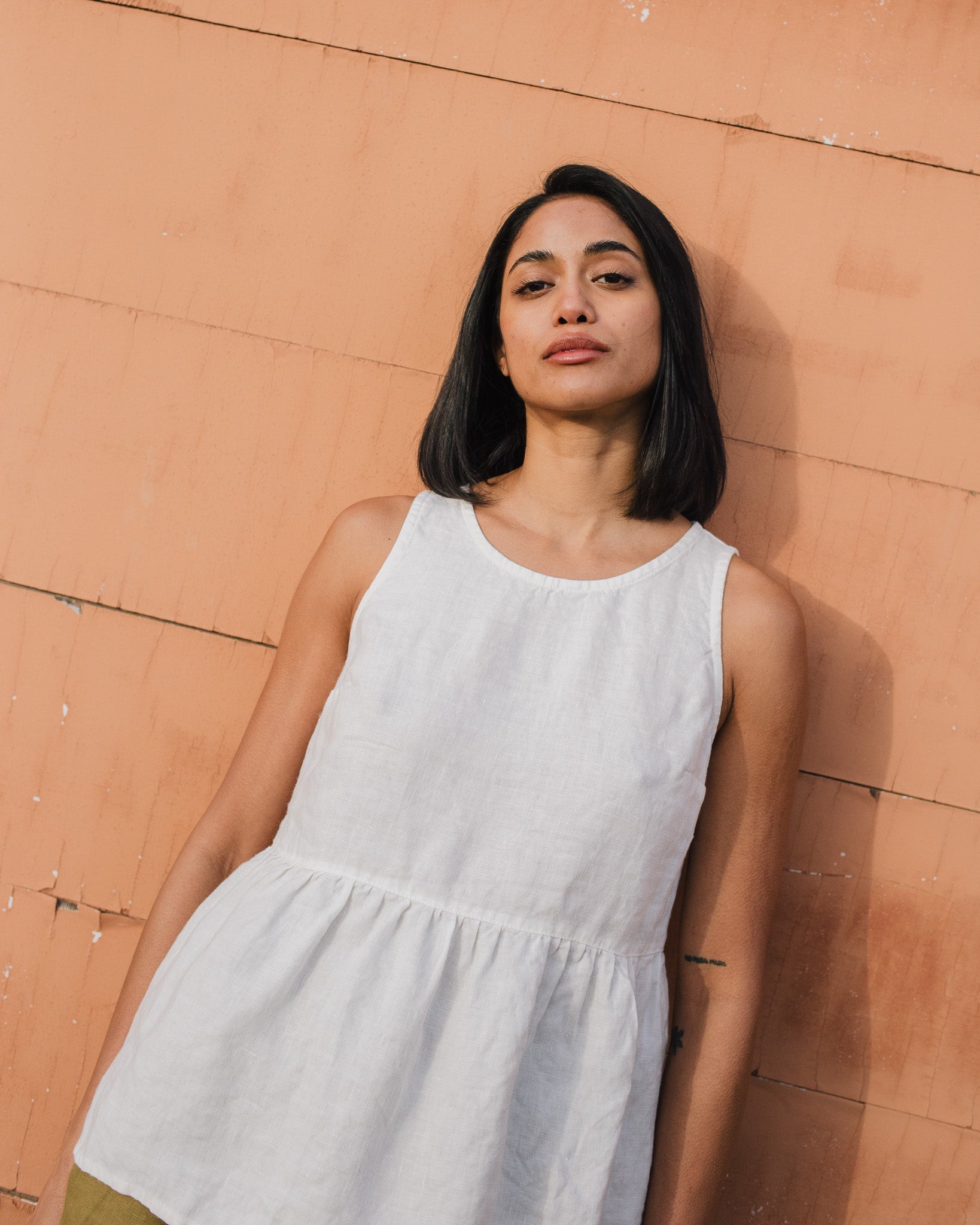 EZE linen peplum top - notperfectlinen