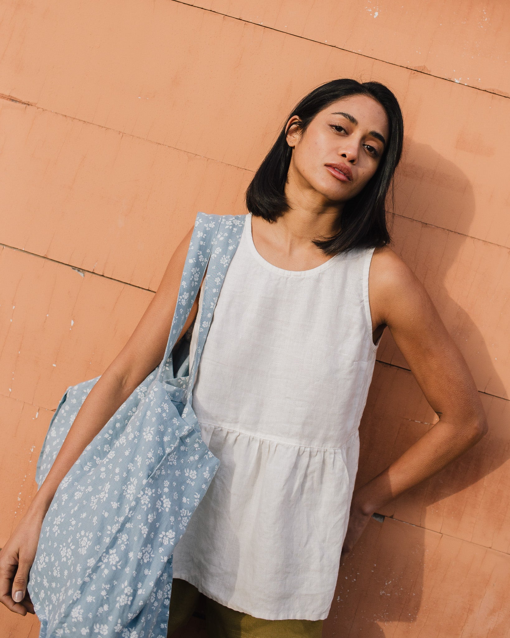 EZE linen peplum top - notperfectlinen