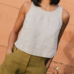 BAY cropped linen top - notperfectlinen