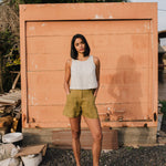BAY cropped linen top - notperfectlinen