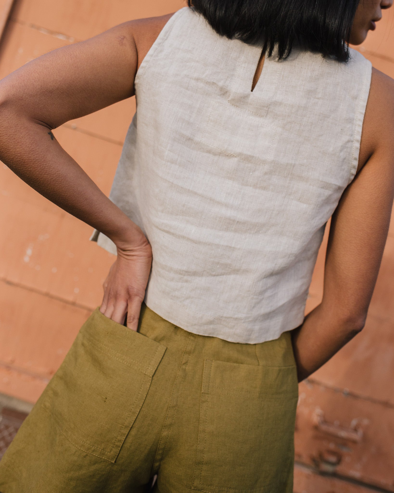SOLLER linen shorts - notPERFECTLINEN