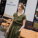 REINE waisted linen dress