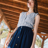 MARSEILLE linen front snap skirt - notperfectlinen