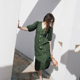 ELYSIAN V-neck linen dress - notperfectlinen