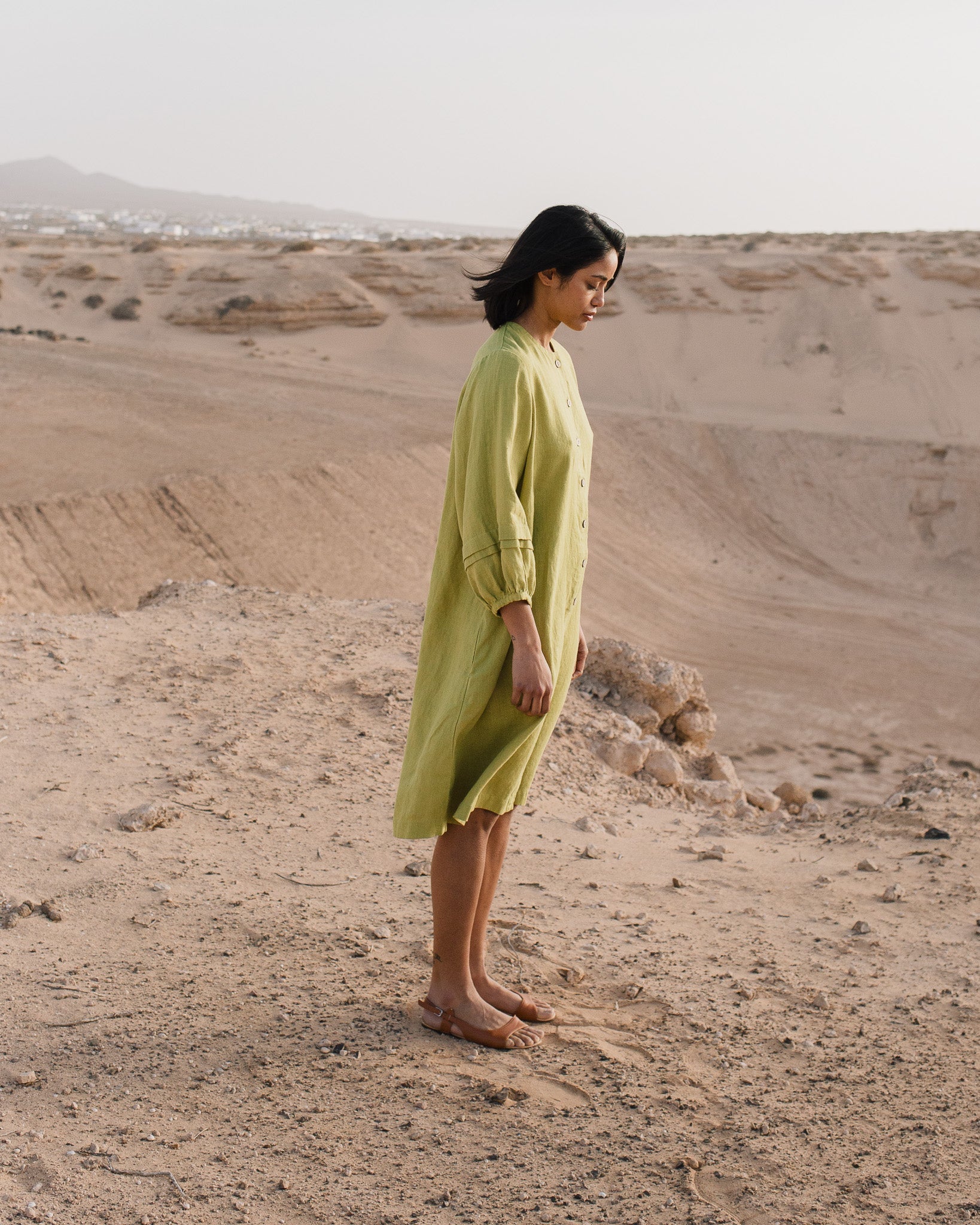 SELENE button-down linen dress - notPERFECTLINEN