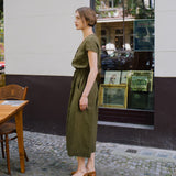 REINE waisted linen dress