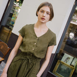 REINE waisted linen dress