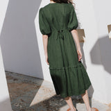 ELYSIAN V-neck linen dress