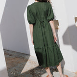 ELYSIAN V-neck linen dress - notperfectlinen