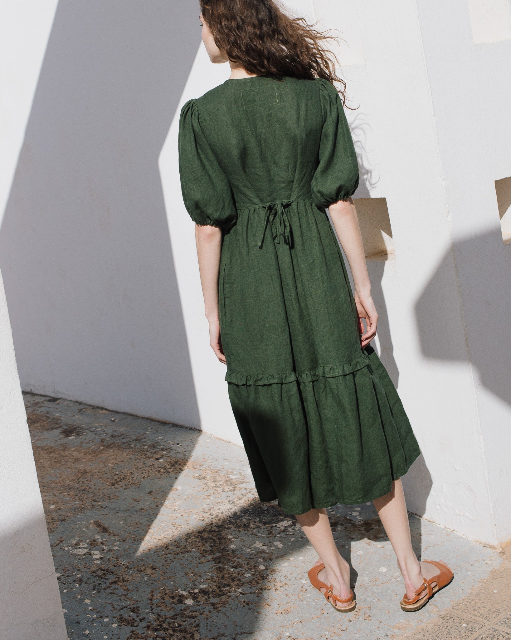 ELYSIAN V-neck linen dress - notperfectlinen