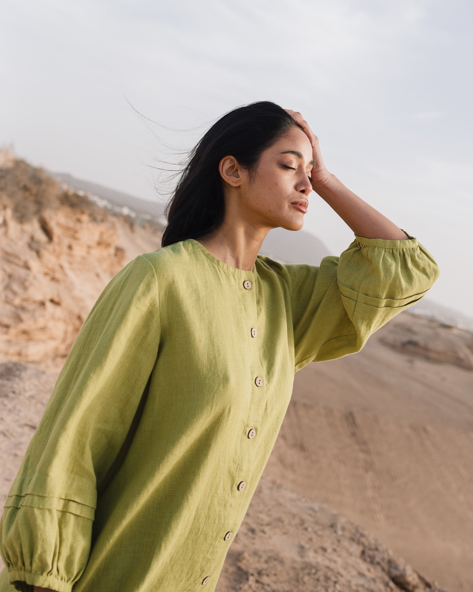 SELENE button-down linen dress - notPERFECTLINEN