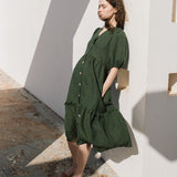 ELYSIAN V-neck linen dress