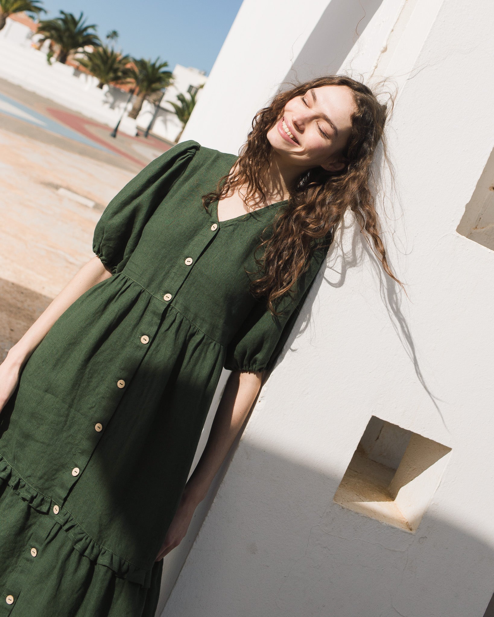 ELYSIAN V-neck linen dress - notperfectlinen