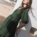 ELYSIAN V-neck linen dress - notperfectlinen