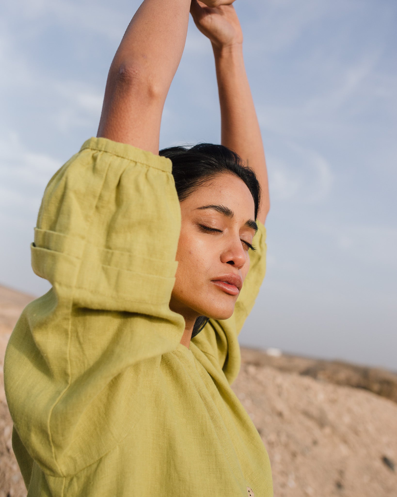 SELENE button-down linen dress - notPERFECTLINEN