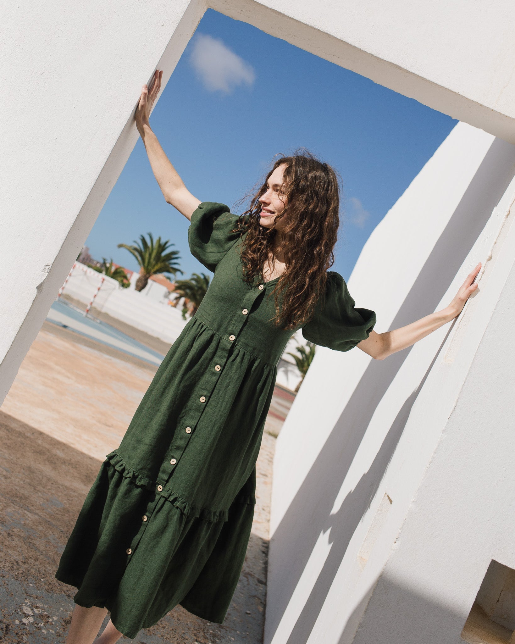 ELYSIAN V-neck linen dress - notperfectlinen