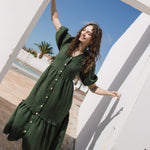 ELYSIAN V-neck linen dress - notperfectlinen