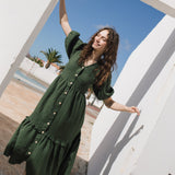 ELYSIAN V-neck linen dress - notperfectlinen