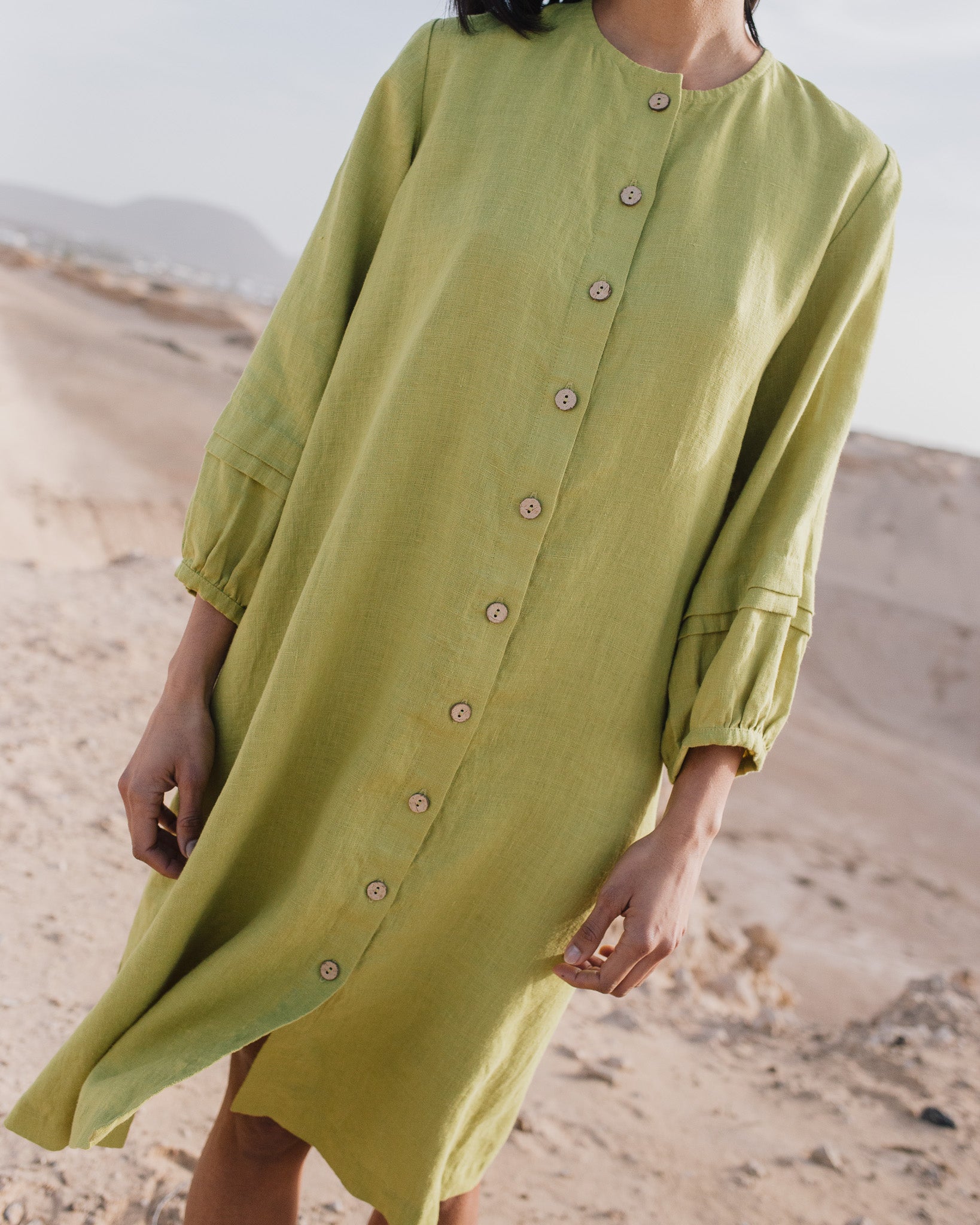 SELENE button-down linen dress - notPERFECTLINEN