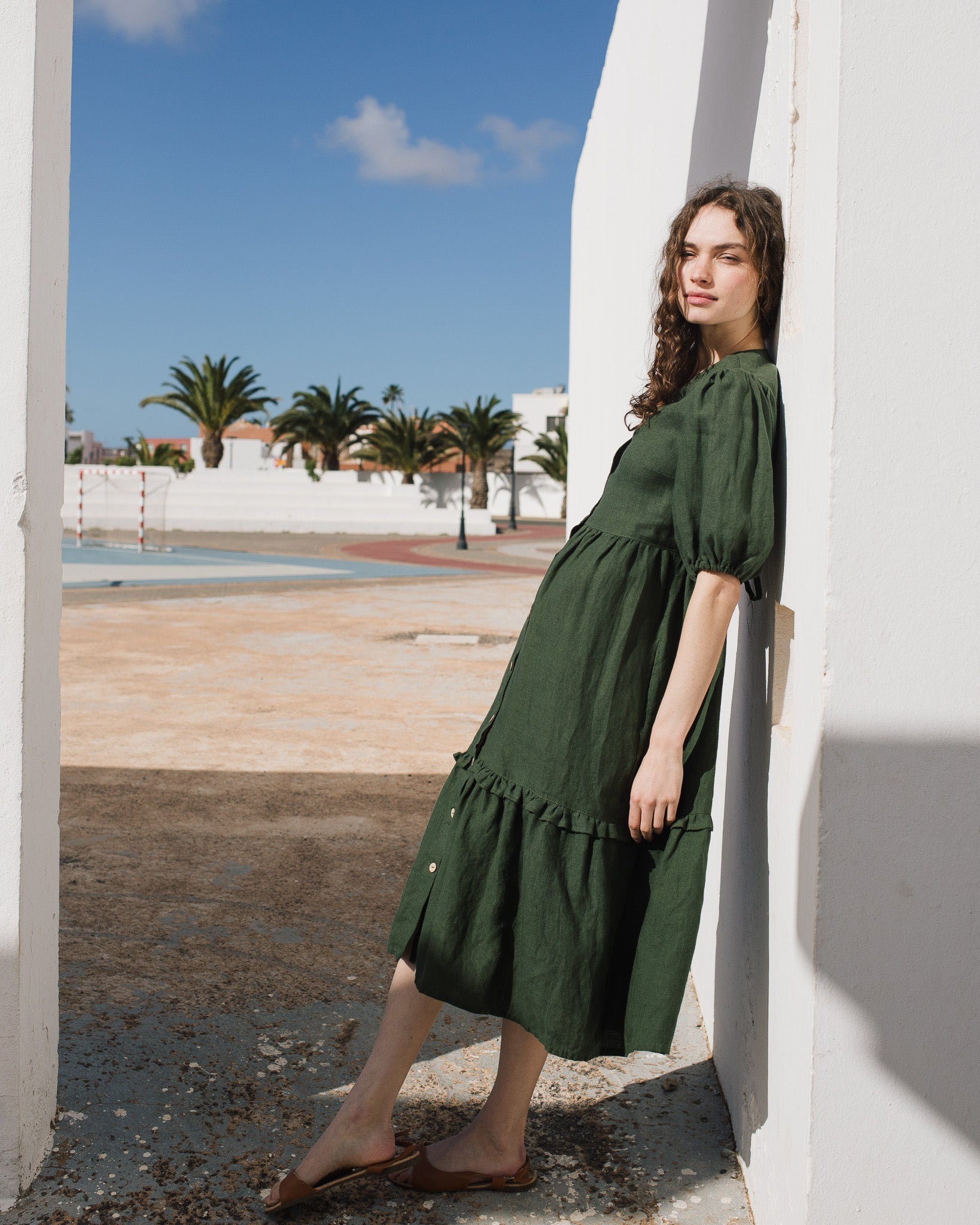 ELYSIAN V-neck linen dress - notperfectlinen