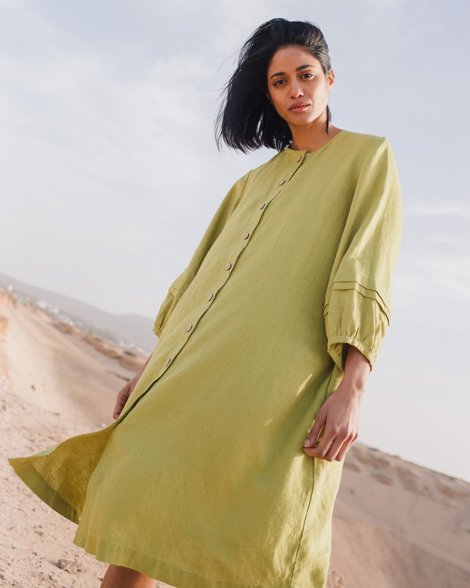 SELENE button-down linen dress - notPERFECTLINEN