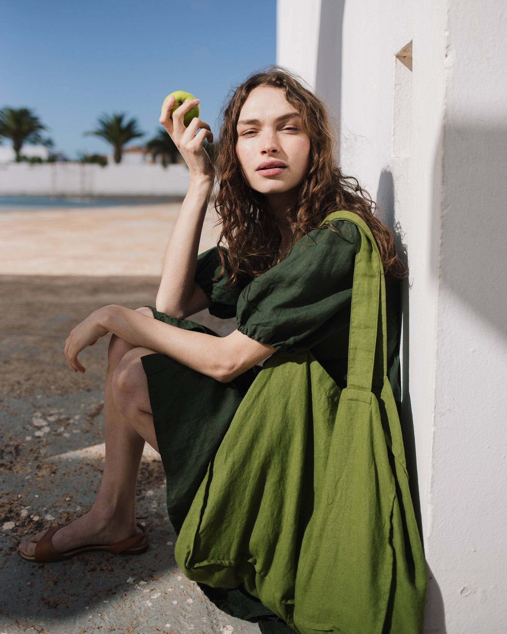 ELYSIAN V-neck linen dress - notperfectlinen