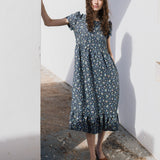 MARQUETTE ruffle linen dress