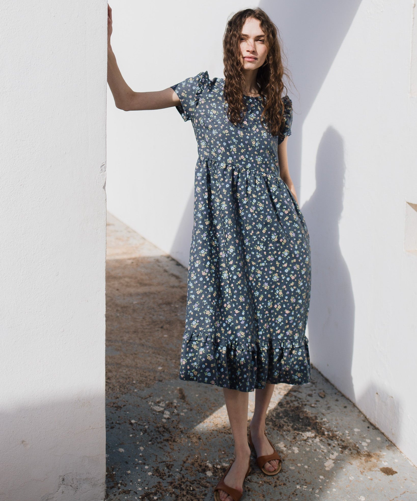 MARQUETTE ruffle linen dress - notperfectlinen