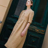 RONDA button down linen dress