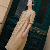 RONDA button down linen dress