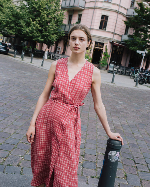 ALTHEA wrap maxi linen dress