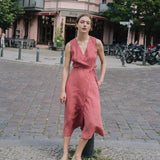 ALTHEA wrap maxi linen dress