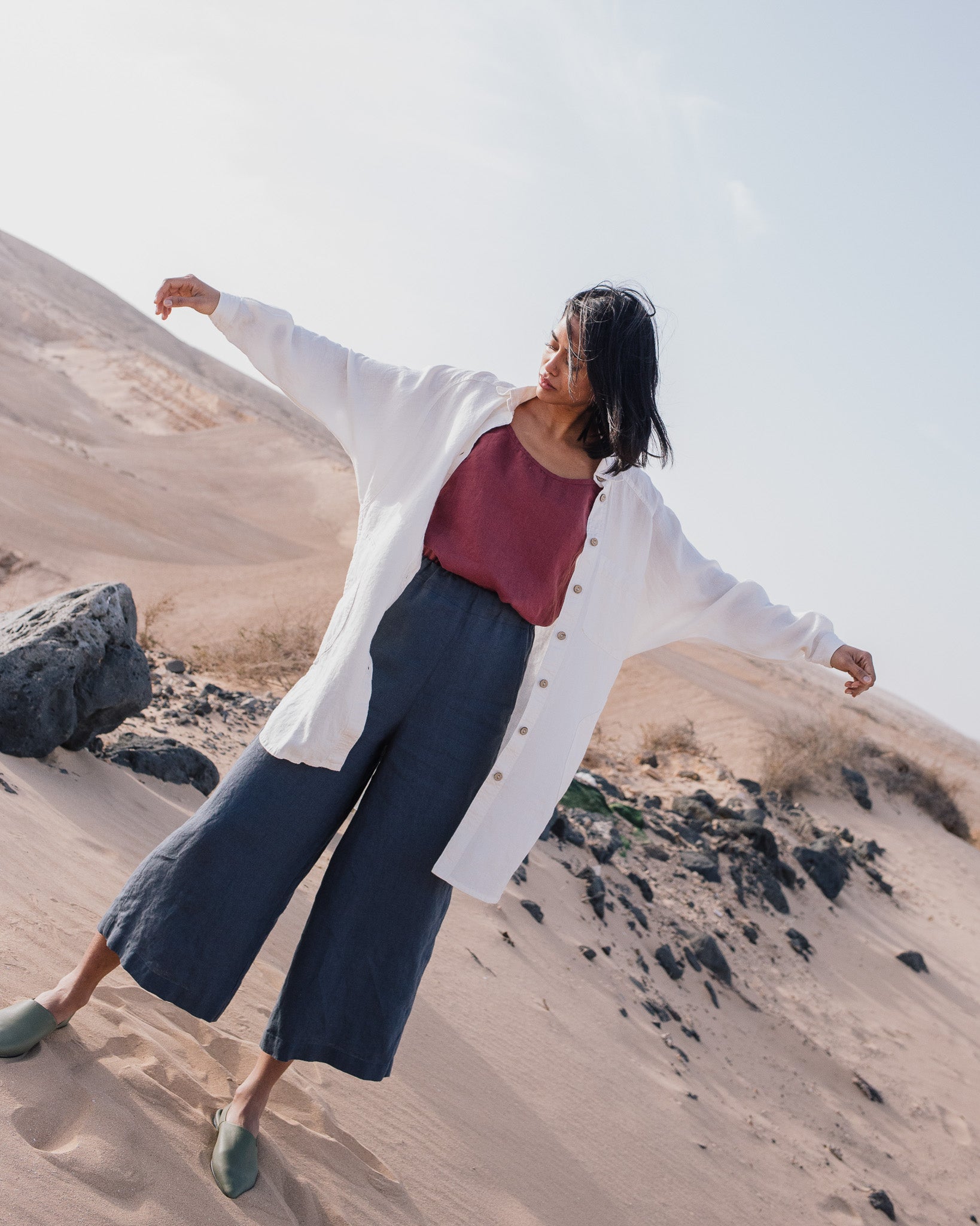 Maxi WELS wide leg linen pants - notperfectlinen