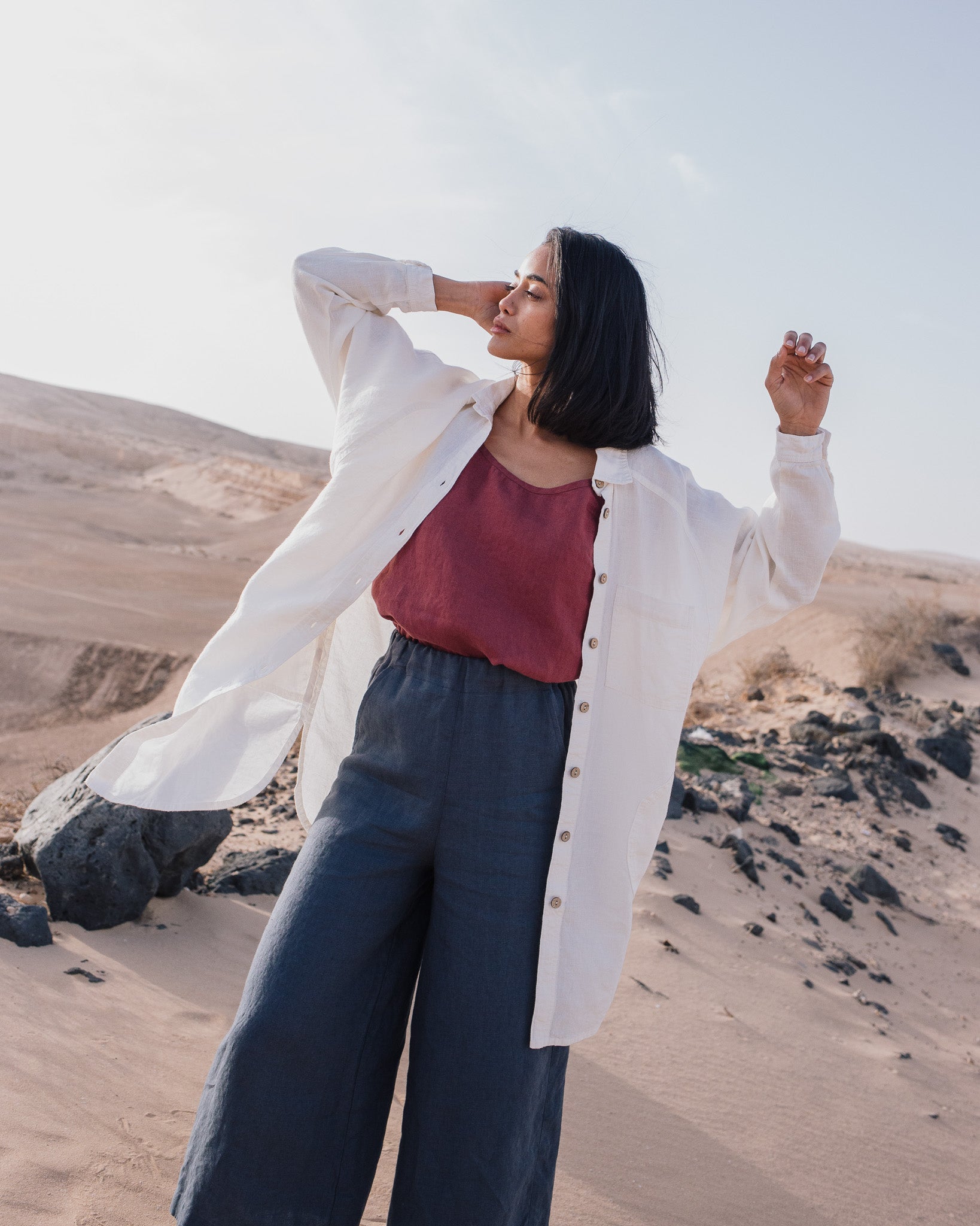 Maxi WELS wide leg linen pants - notperfectlinen