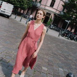 ALTHEA wrap maxi linen dress