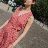 ALTHEA wrap maxi linen dress