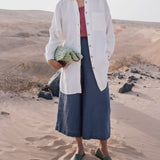 LIVORNO-2 oversized linen collar shirt