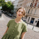 Maxi MAMA-2 short sleeve linen dress