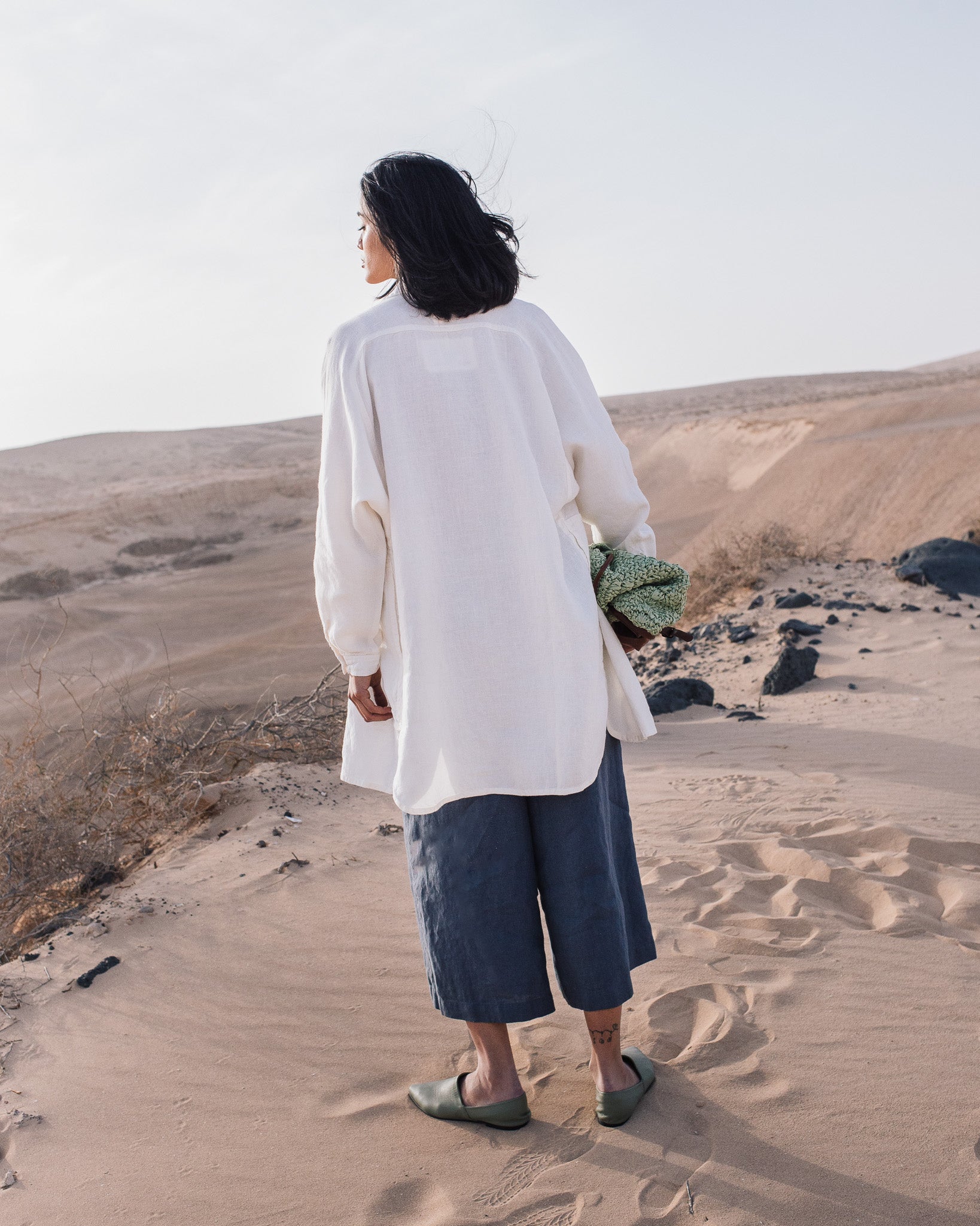 LIVORNO-2 oversized linen collar shirt - notperfectlinen