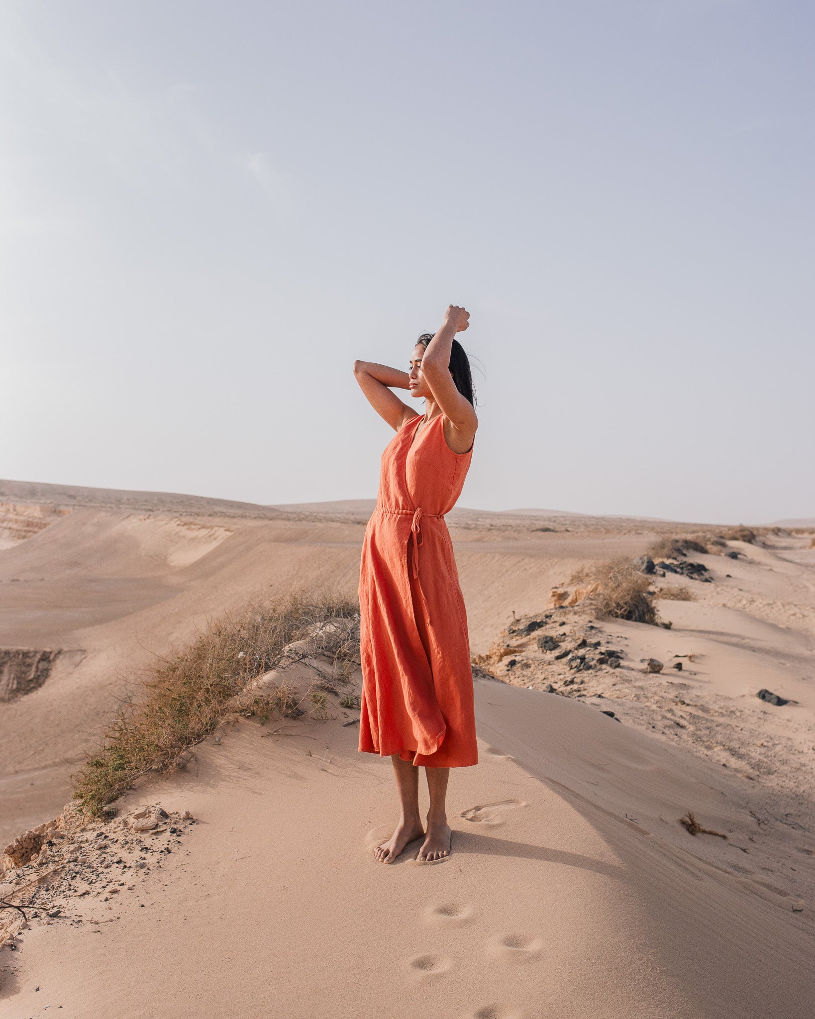 ALTHEA wrap maxi linen dress - notperfectlinen