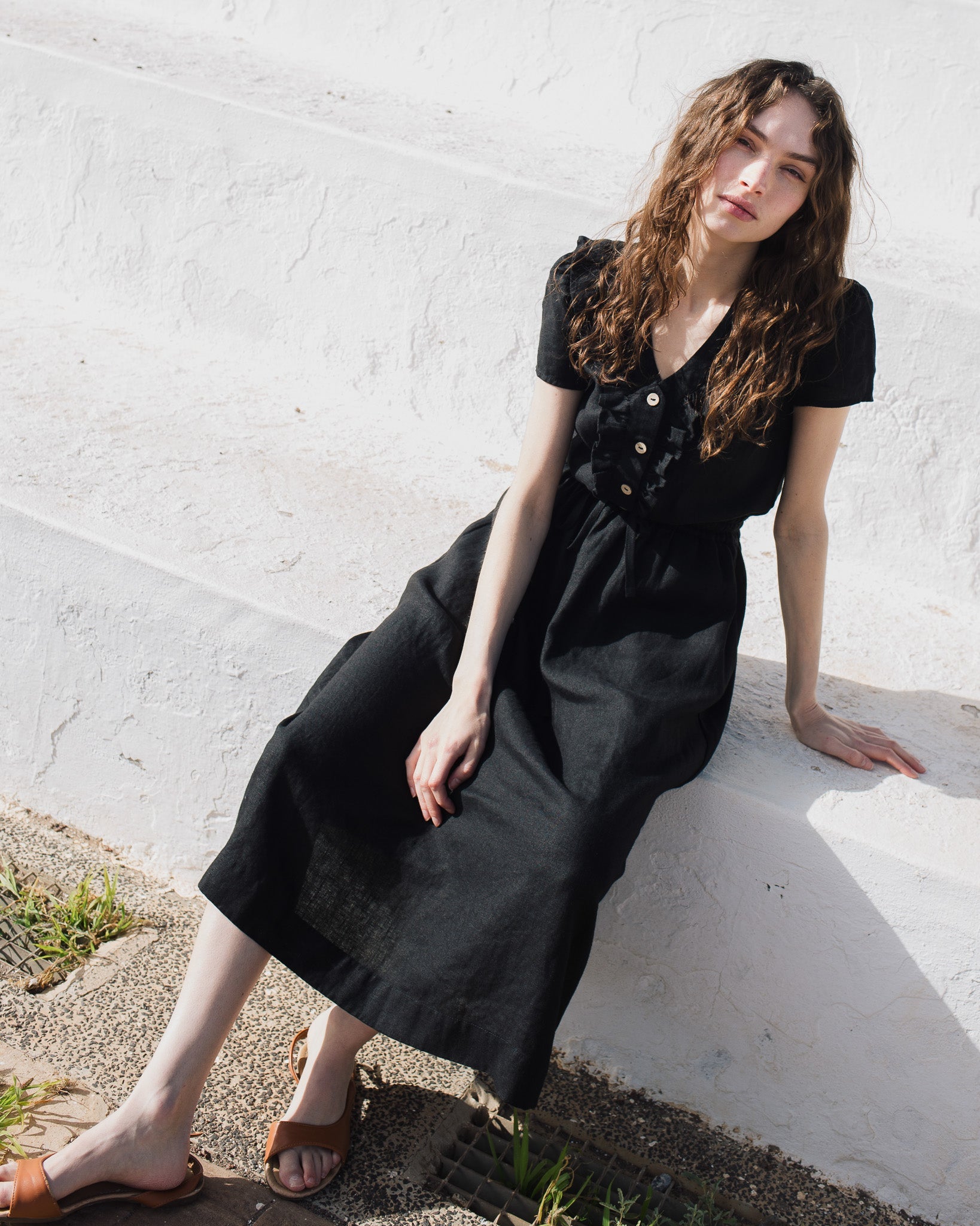 SAVANNAH waisted linen dress - notPERFECTLINEN