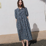 ROSEMARY bow tie linen dress