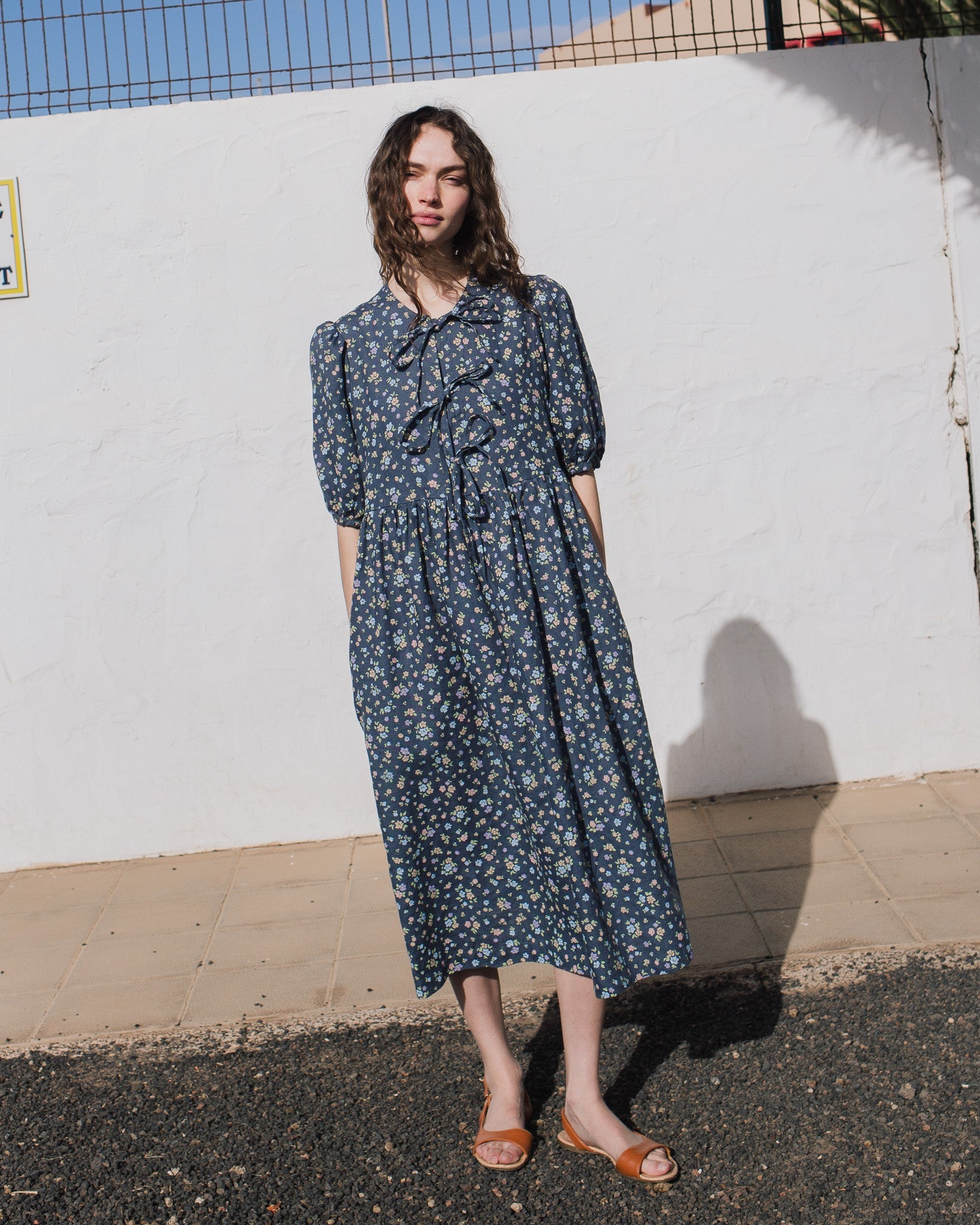 ROSEMARY bow tie linen dress - notPERFECTLINEN