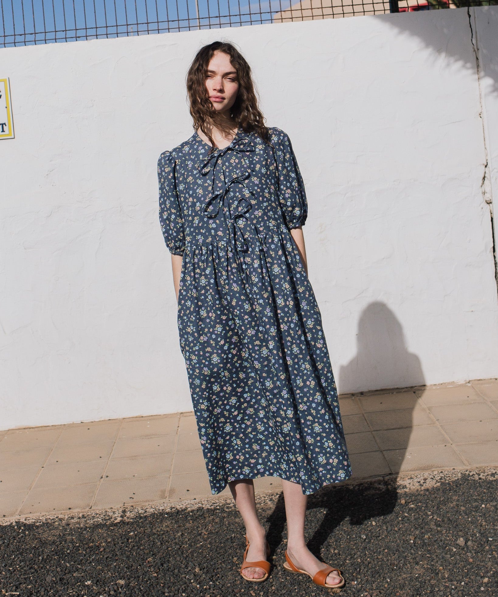ROSEMARY bow tie linen dress - notPERFECTLINEN