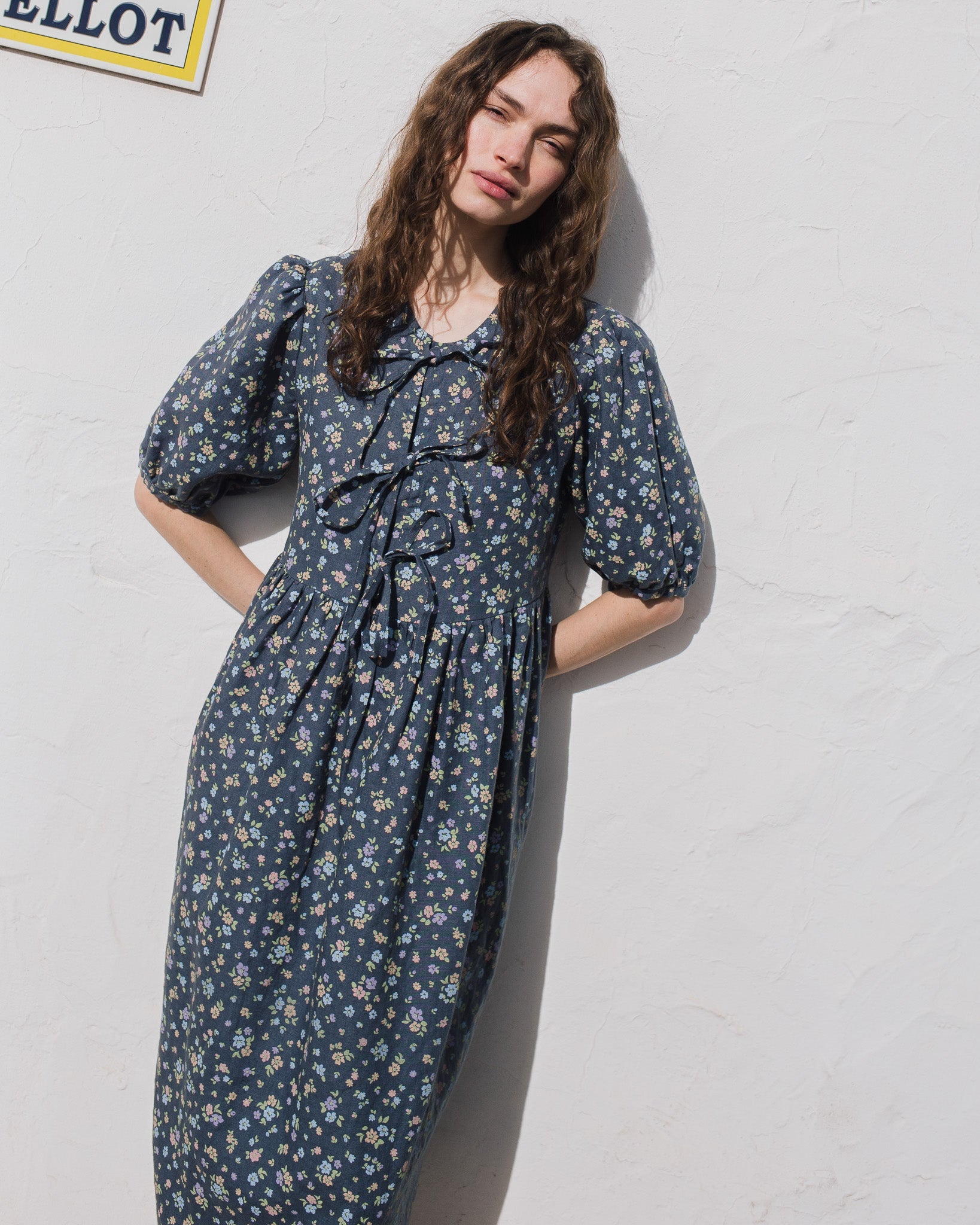 ROSEMARY bow tie linen dress - notPERFECTLINEN