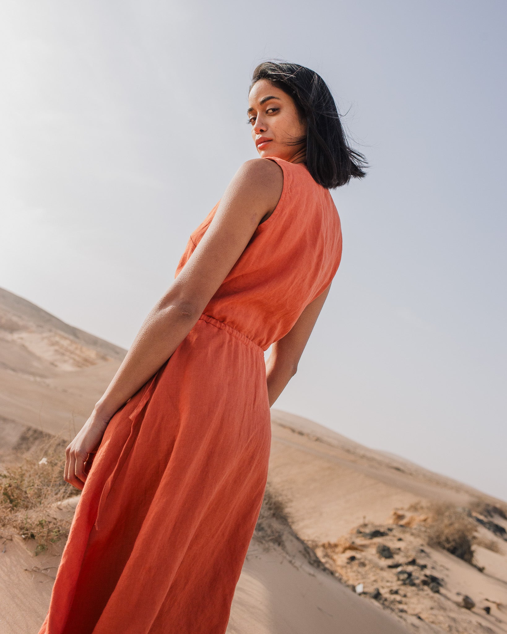 ALTHEA wrap maxi linen dress - notperfectlinen